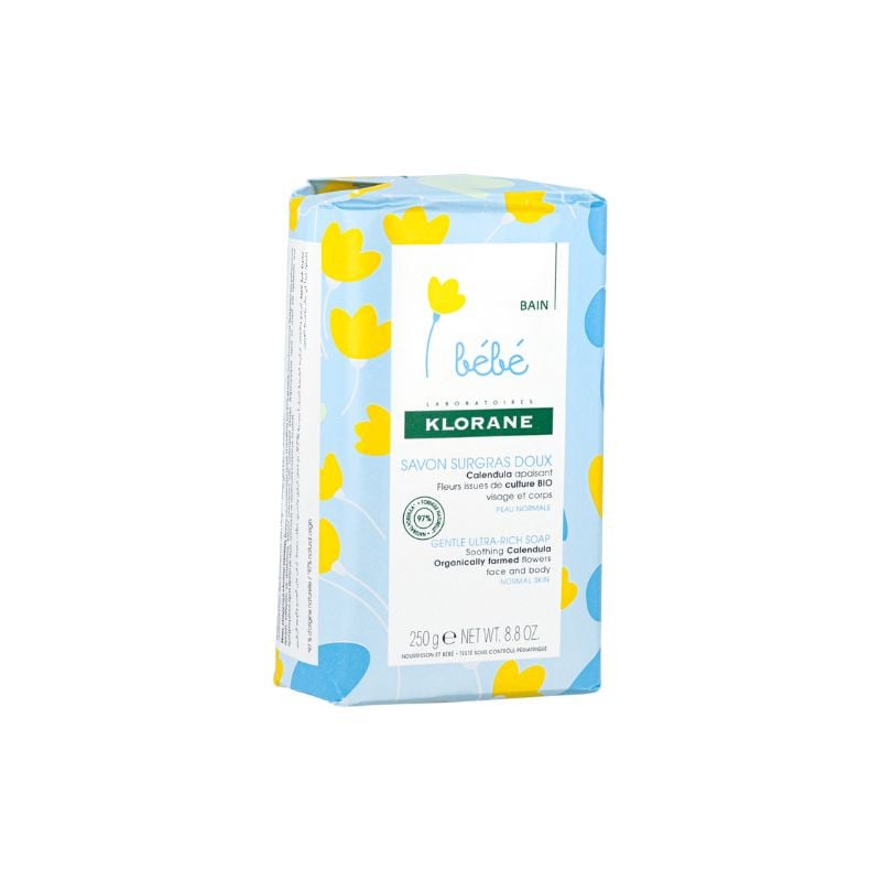 Klorane Bebe Sapun solid delicat cu extract galbenele, 250g 250g imagine teramed.ro
