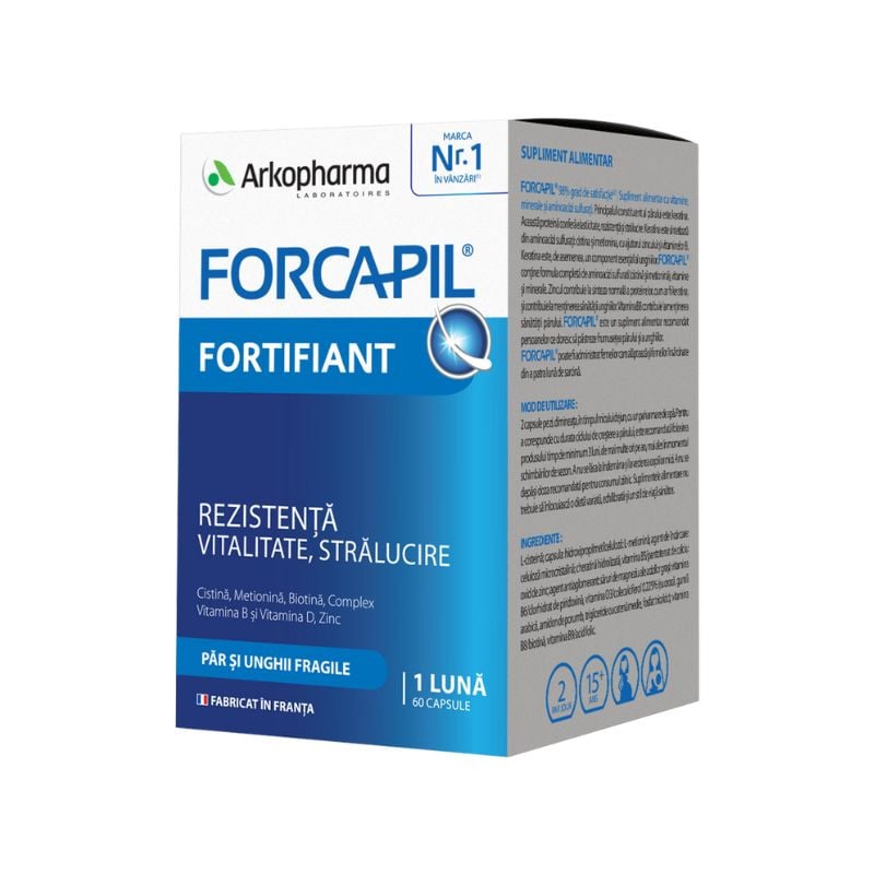 Forcapil Formula Fortifianta Pentru Par Si Unghii, 60 Capsule