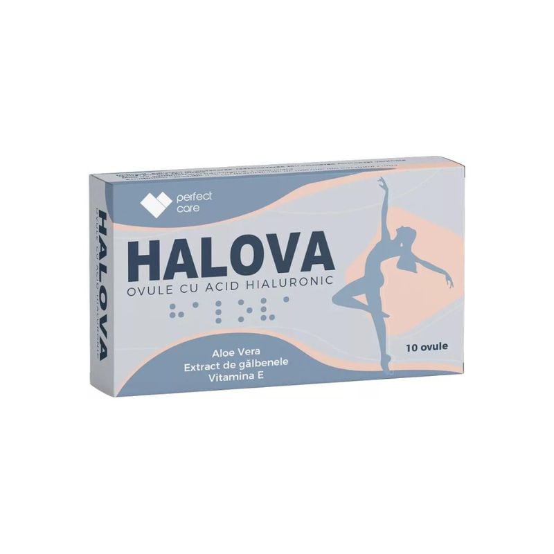 Halova Ovule cu acid hialuronic, 10 ovule