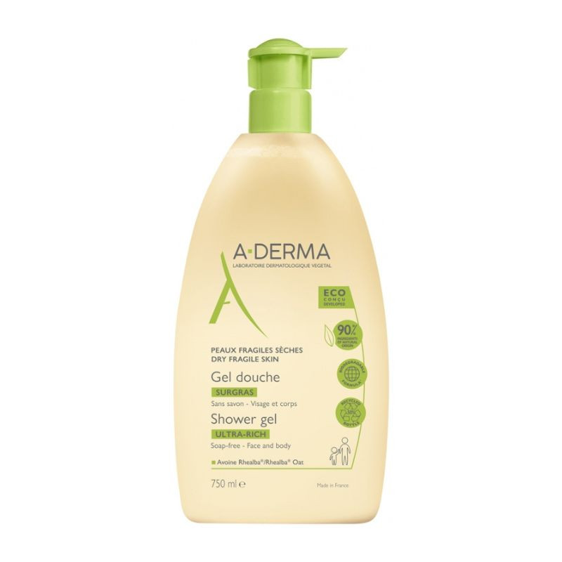 A-derma gel de dus spumant, 750ml