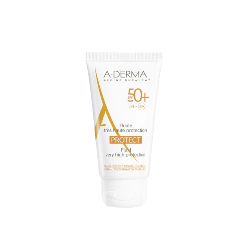 A-derma Protect Fluid Protectie Solara Pentru Piele Fragila Spf 50+, 40ml