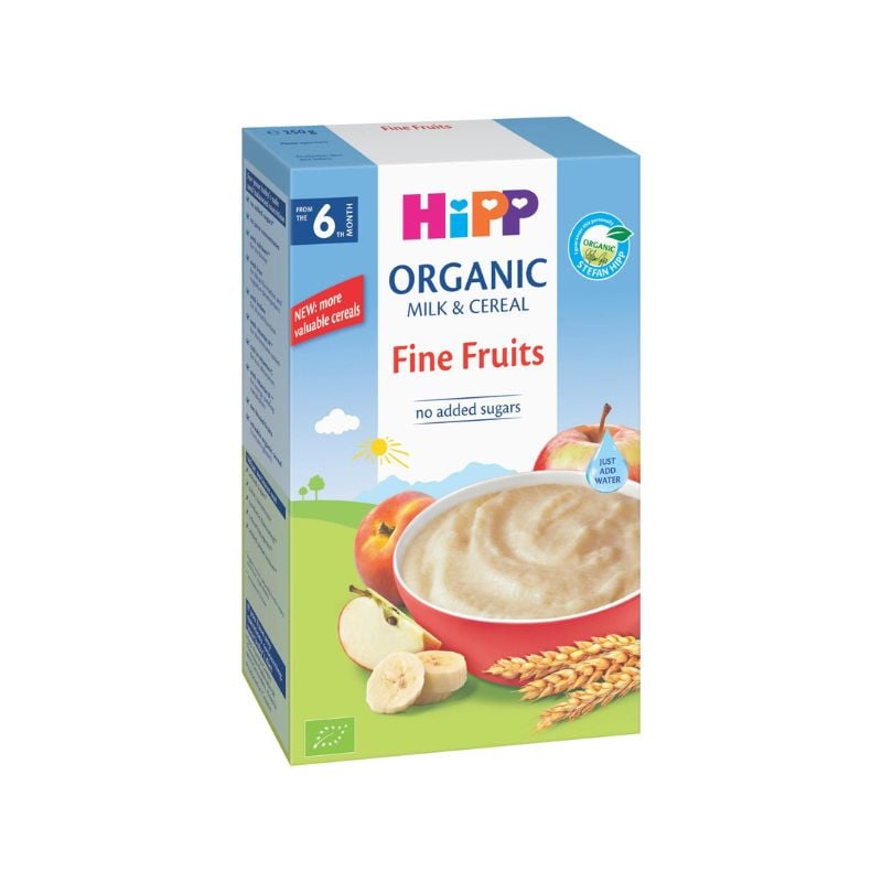 Hipp Lapte si Cereale cu Fructe fine, +6 luni, 250g Cereale