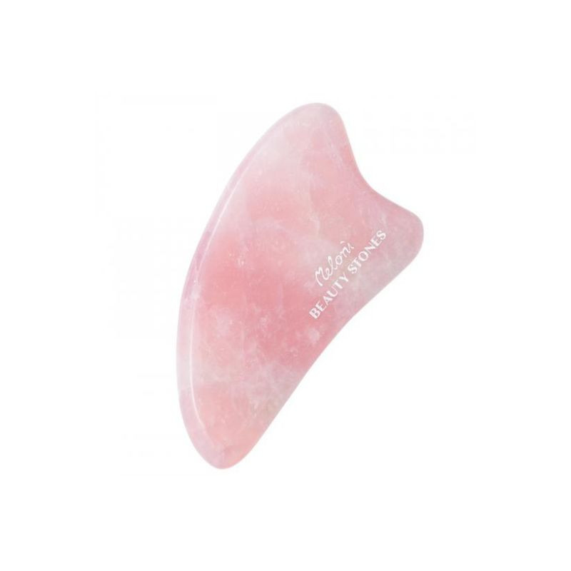 Meloni Piatra Gua Sha din quartz roz, pentru masaj facial accesorii imagine noua