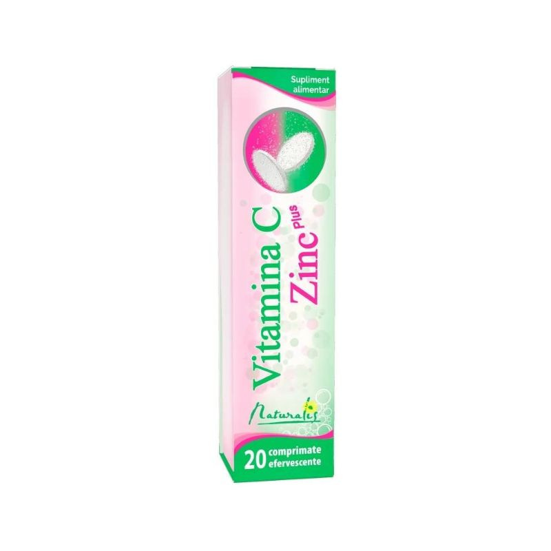 Naturalis Vitamina C 1000 mg + Zinc, 20 comprimate efervescente 1000 imagine noua