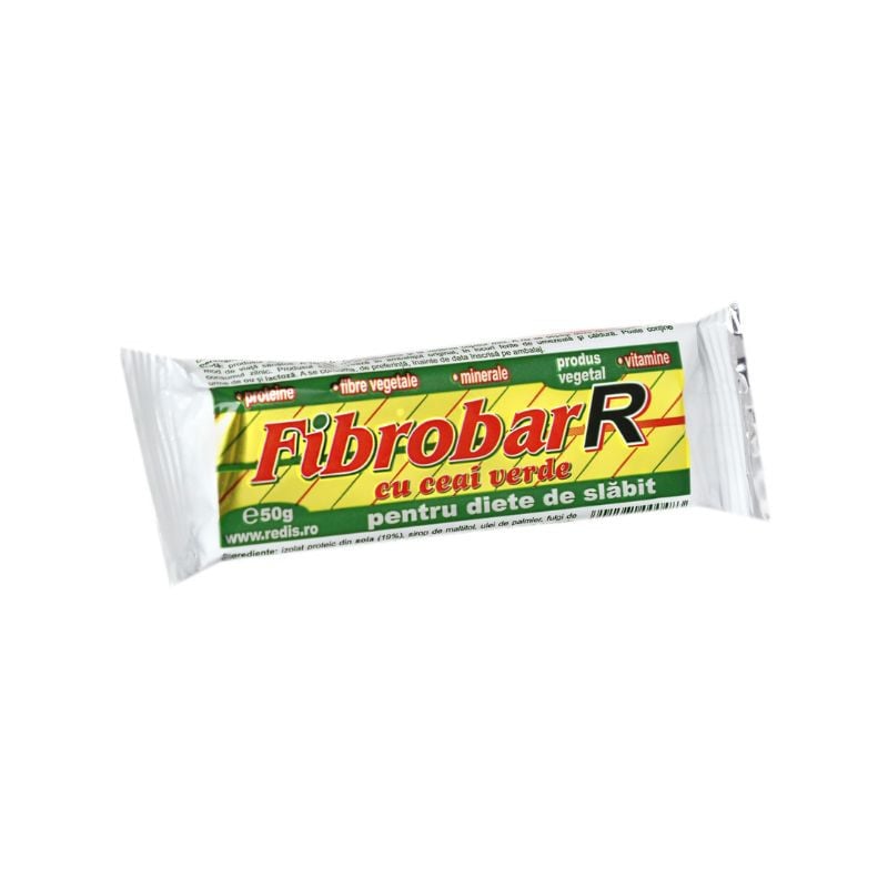 REDIS Baton FibrobarR Cu Ceai Verde, 50g Batoane proteice 2023-09-23