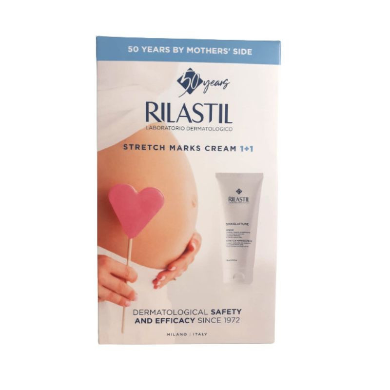 RILASTIL STRETCH MARKS Pachet Crema prevenire si contracarare vergeturi, 1+1, 200ml 1+1 imagine teramed.ro