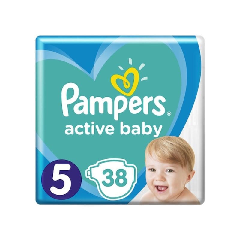 Pampers Scutece Active Baby, Marimea 5, 11 -16 Kg, 38 Bucati