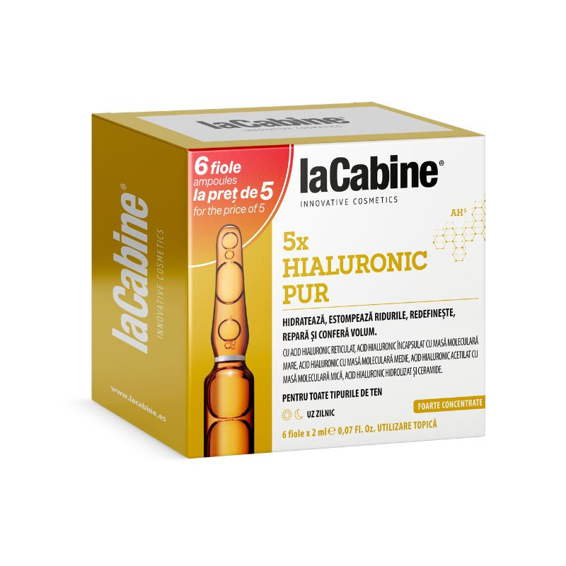 La cabine 5 x pure hyaluronic, kit 5+1 fiole x 2ml