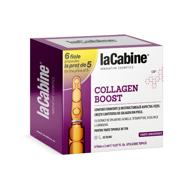 La Cabine Collagen Boost Fiole Pentru Ten, Kit 5+1 Fiole X 2 Ml