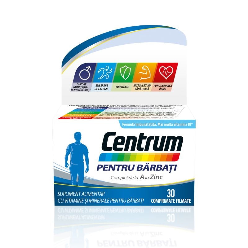 Centrum A la Zinc pentru barbati, 30 comprimate barbati imagine teramed.ro
