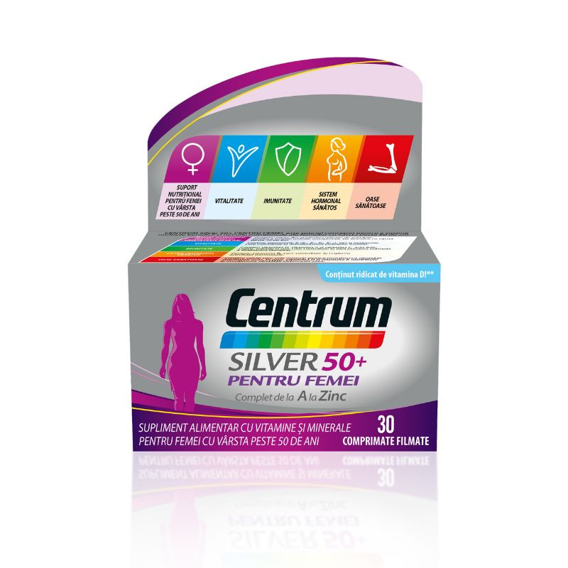 Centrum Silver 50+ pentru femei, 30 comprimate Vitamine si minerale 2023-10-03 3