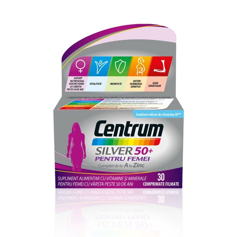Centrum Silver 50+ pentru femei, 30 comprimate 50+ imagine teramed.ro