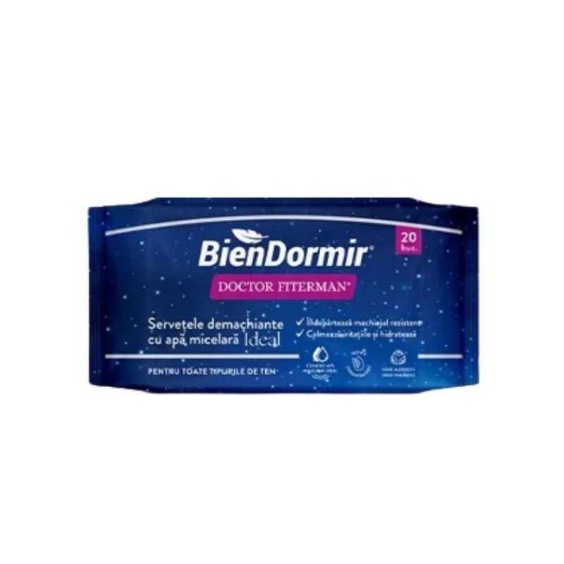 Bien Dormir Servetele demachiante cu apa micelara, 20 bucati Apa imagine noua