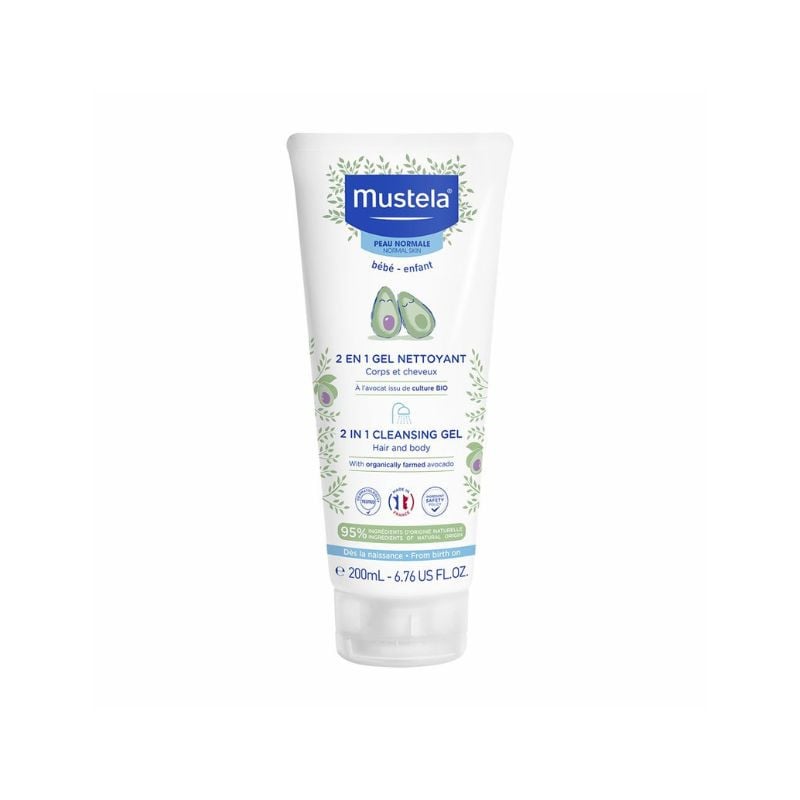 Mustela 2 In1 Gel De Curatare Par Si Corp, 200 Ml