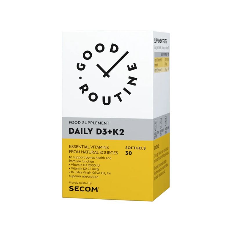 Daily D3+K2 Good Routine, 30 capsule moi, Secom