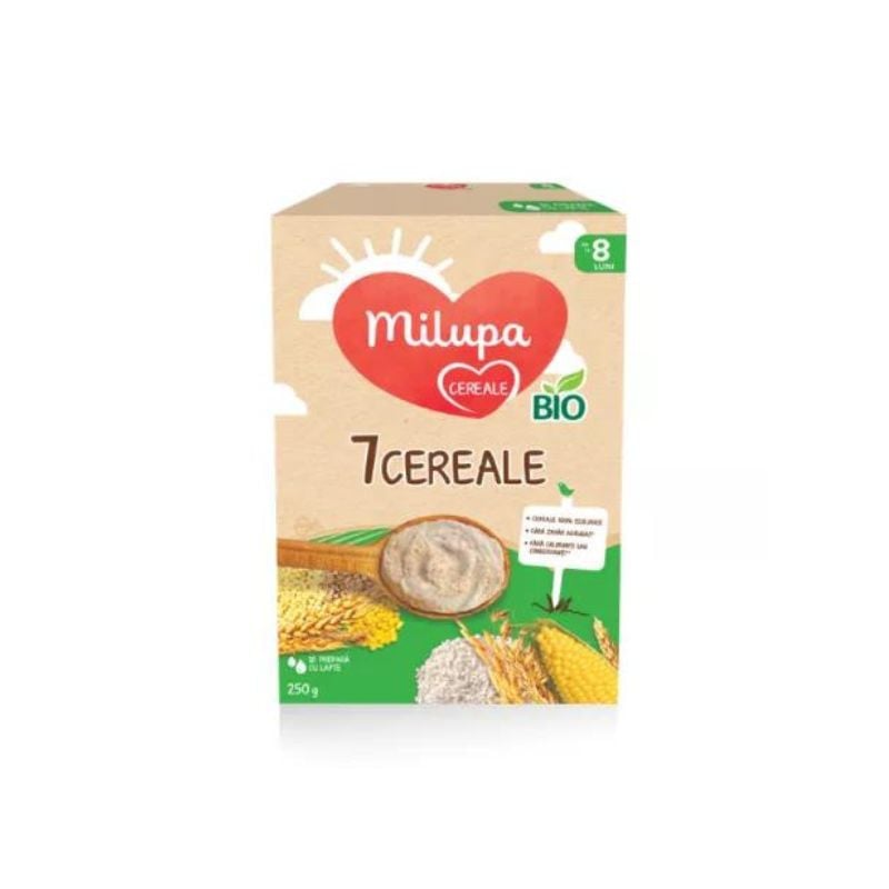 Milupa 7 cereale bio, +8 luni, 250g