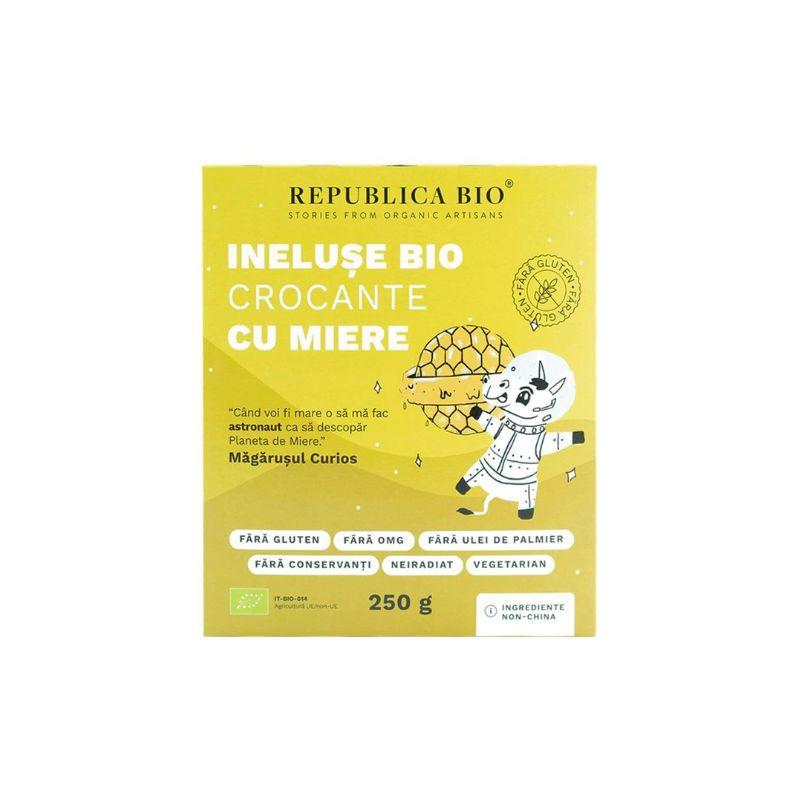 Republica BIO Ineluse Bio crocante cu miere FARA GLUTEN, 250g 250g imagine teramed.ro