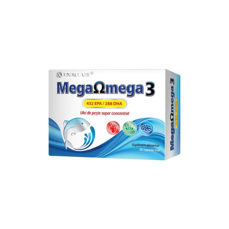 Cosmopharm Mega Omega 3 Ulei De Peste Super Concentrat, 30 Capsule