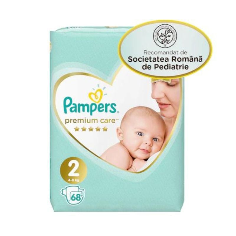 Pampers Scutece Premium Care Marimea 2, 4-8 Kg, 68 Bucati