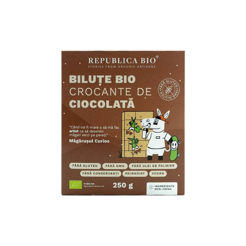 Republica BIO Bilute Bio crocante de ciocolata FARA GLUTEN, 250 g 250 imagine noua