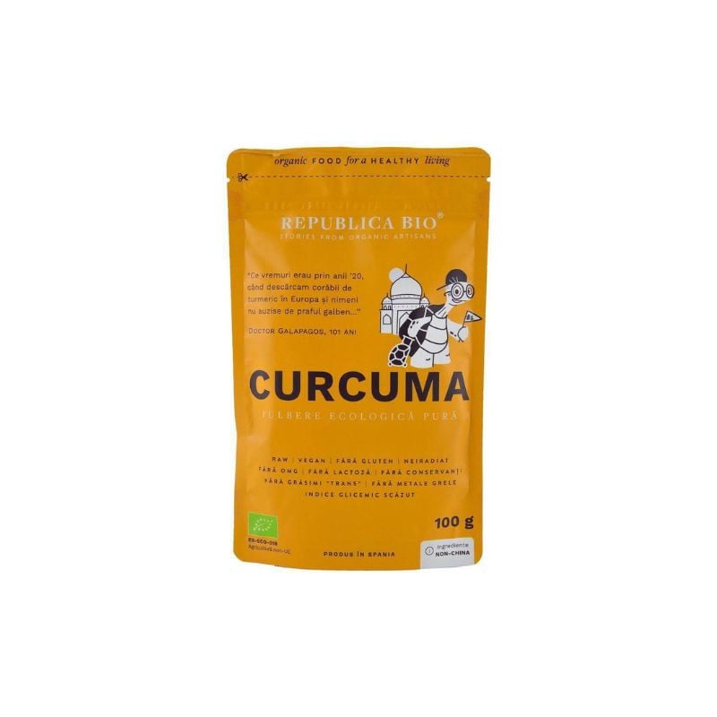 Republica BIO Curcuma (turmeric), pulbere ecologica pura, 100g Condimente