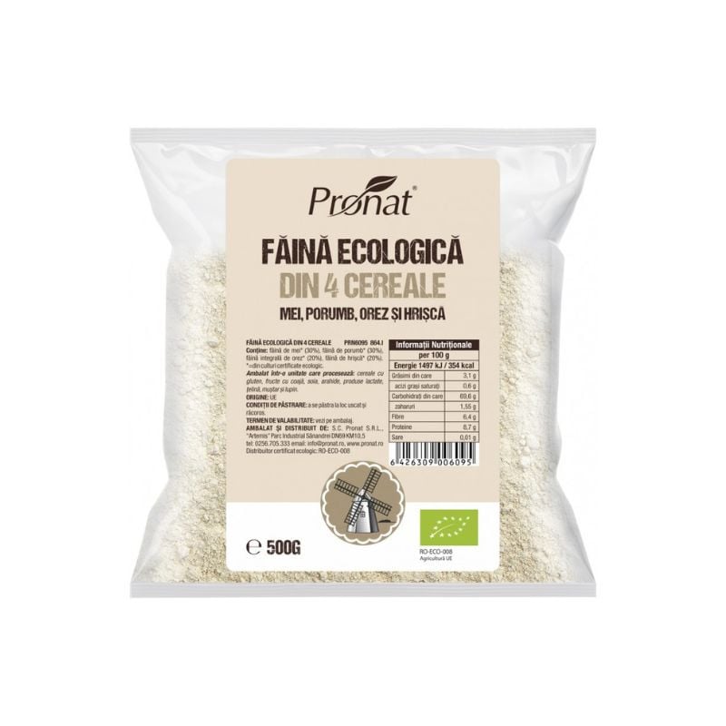 Pronat Faina din 4 cereale natural fara gluten, 500g