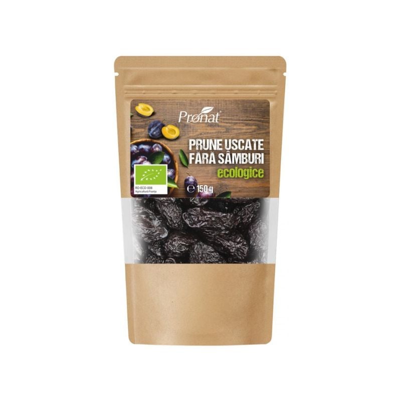 Pronat Prune bio uscate origine Franta, 150g Fructe deshidratate 2023-09-23