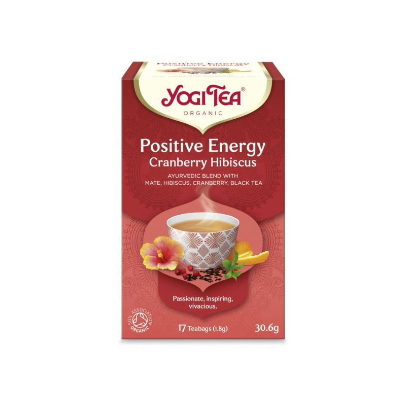 Yogi tea ceai energie pozitiva cu merisor si hibiscus, 17 plicuri