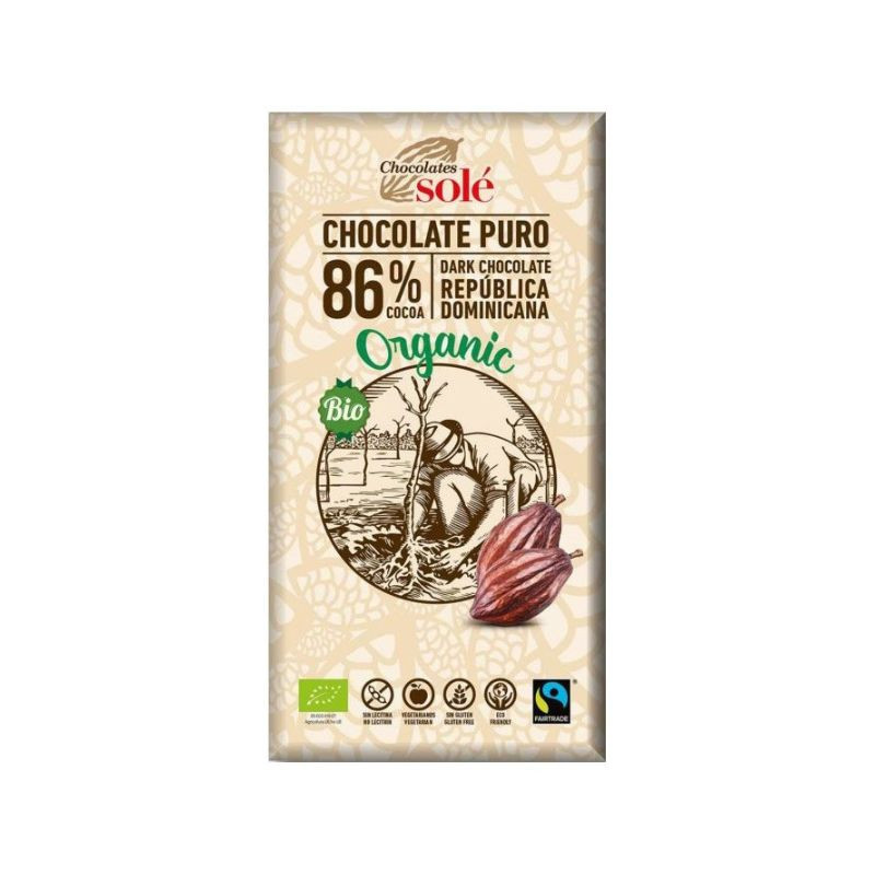 Chocolates Sole Ciocolata bio cu 86% cacao, 100g Alimente fara gluten 2023-10-03
