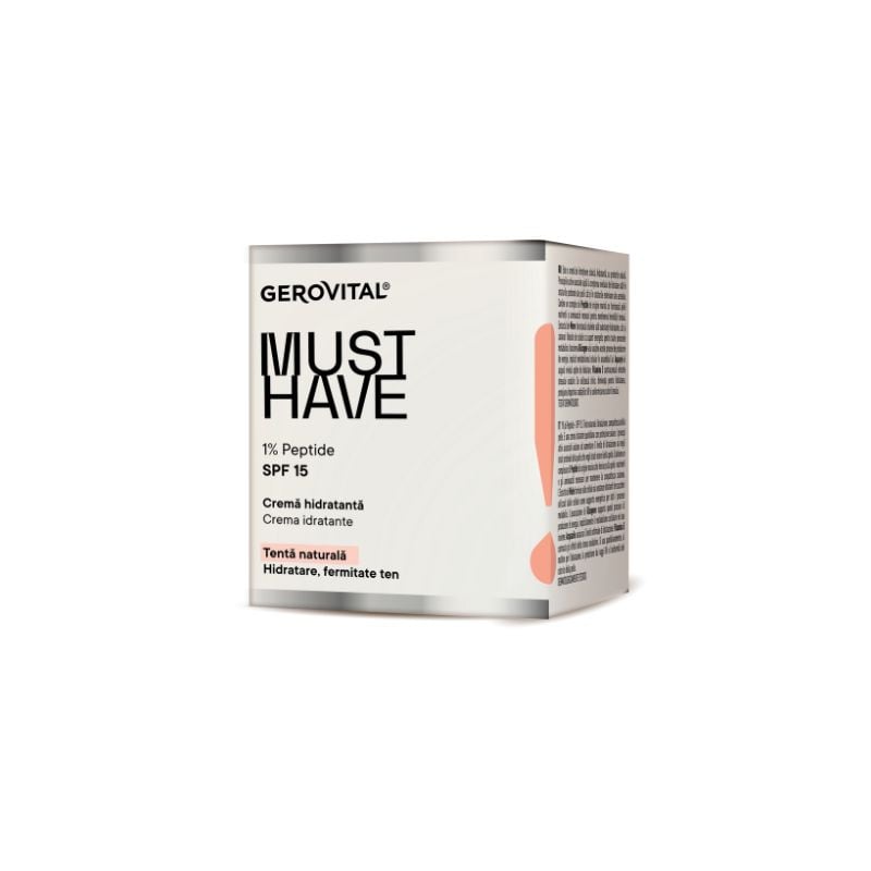 Gerovital Must Have crema hidratanta 1% Peptide SPF 15, 50ml Frumusete si ingrijire