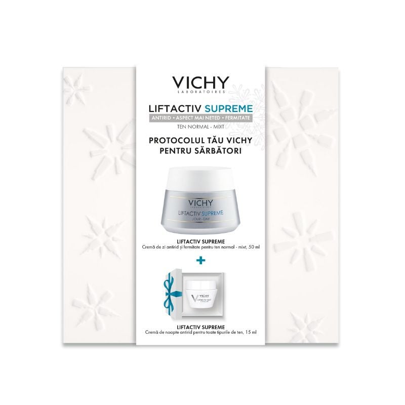 Vichy LIFTACTIV Crema de zi pentru ten normal - mixt, 50ml + Crema de noapte, 15 ml