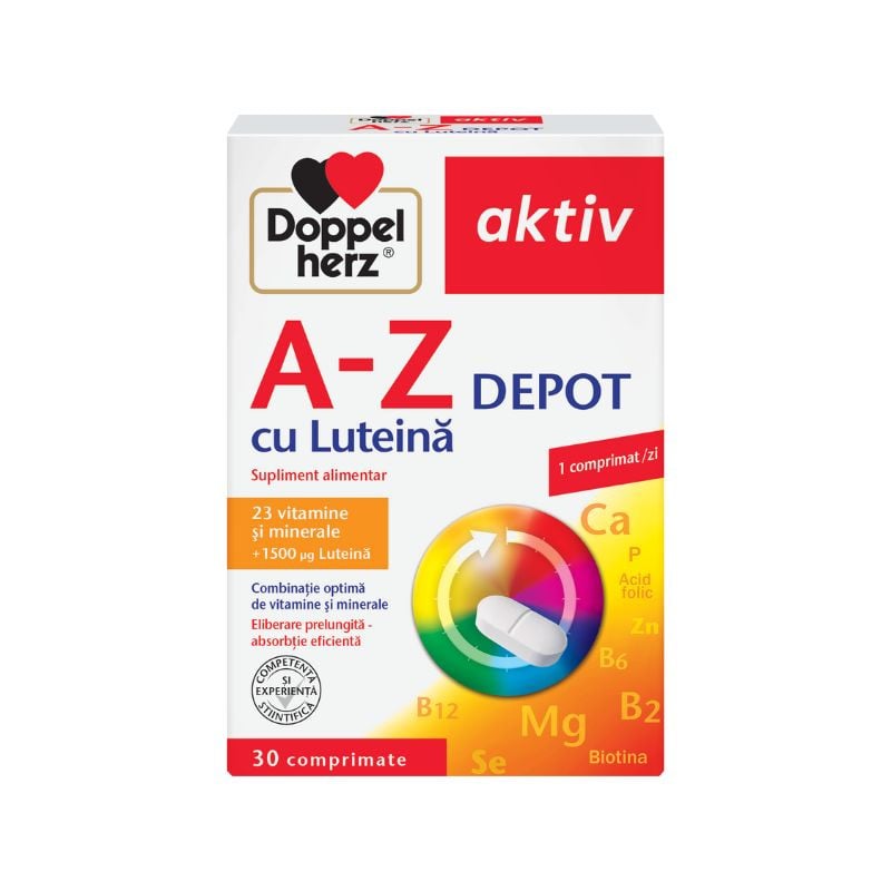 Doppelherz aktiv A – Z DEPOT cu Luteina, 30 comprimate Suplimente pentru vedere 2023-09-22