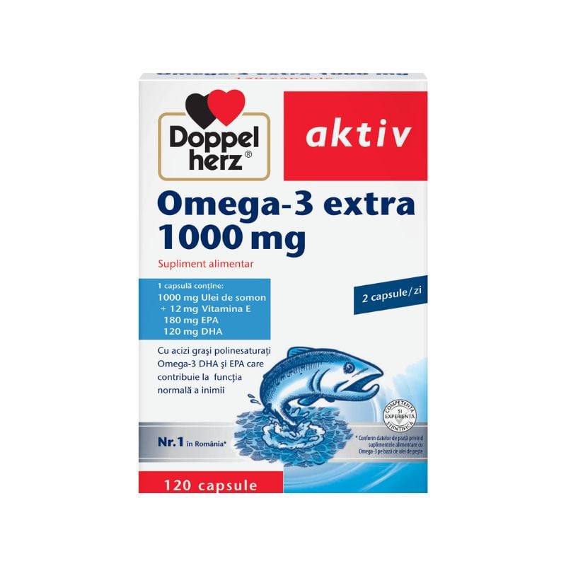 Doppelherz Omega 3 extra 1000 mg, 120 capsule 1000 imagine noua