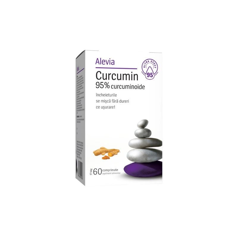 Alevia Curcumin 95% curcuminoide, 60 comprimate Articulatii, oase si muschi