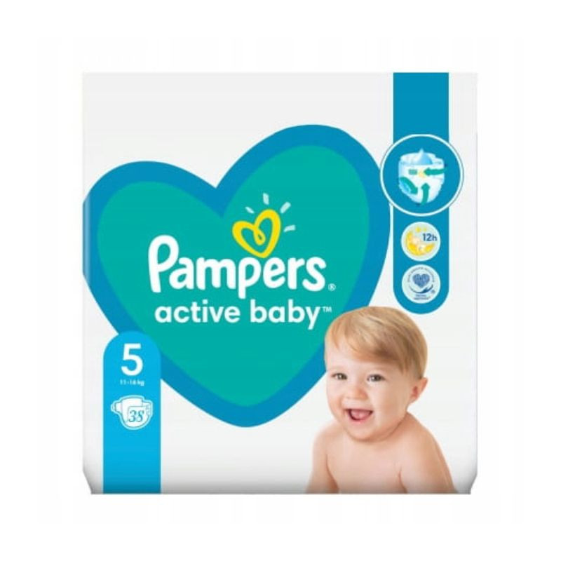 Pampers Scutece Active Baby Marimea 5, 11-16kg, 38 bucati 11-16kg imagine noua