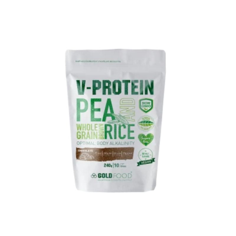 Gold Nutrition Pudra Proteica Vegetala V-protein Ciocolata, 240 g Suplimente pentru sportivi