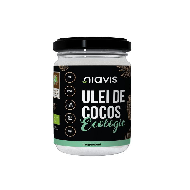 Niavis Ulei de Cocos Extra Virgin Ecologic BIO, 450g , 500ml 450g imagine noua