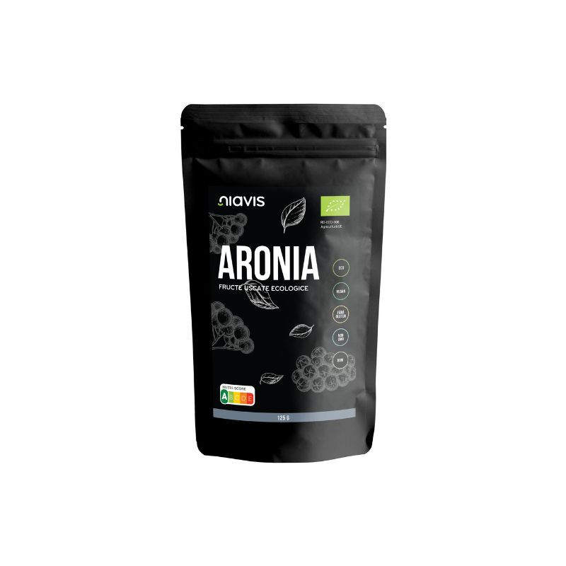 Niavis Aronia Fructe Uscate Raw Ecologice, 125g 125g imagine teramed.ro