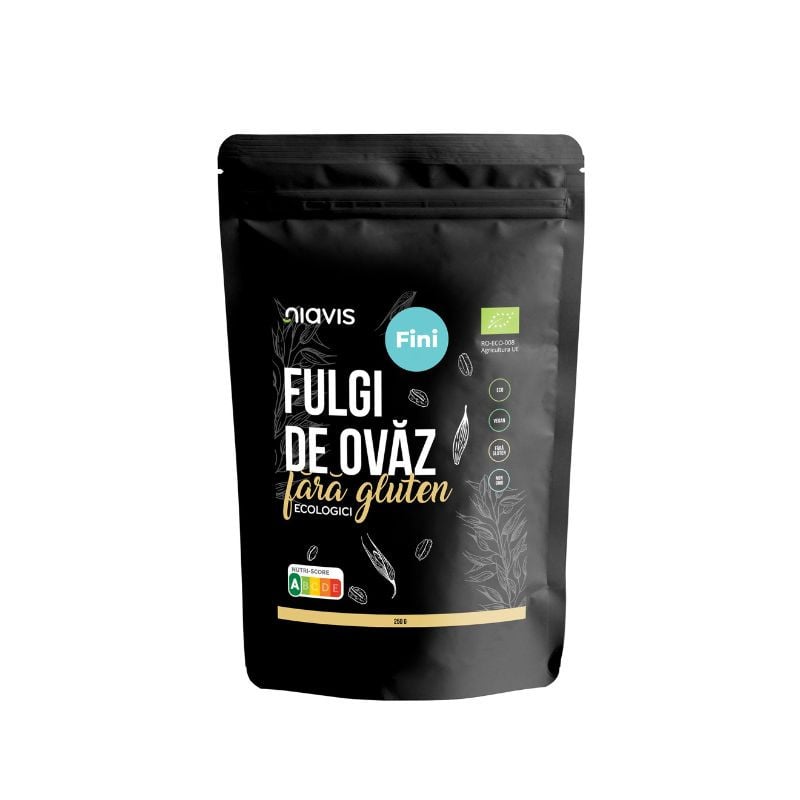 Niavis Fulgi de Ovaz Ecologici Fini fara Gluten, 250g