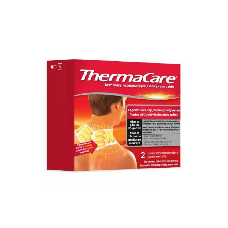 ThermaCare Comprese calde pentru gat, umar si incheietura mainii, 2 bucati