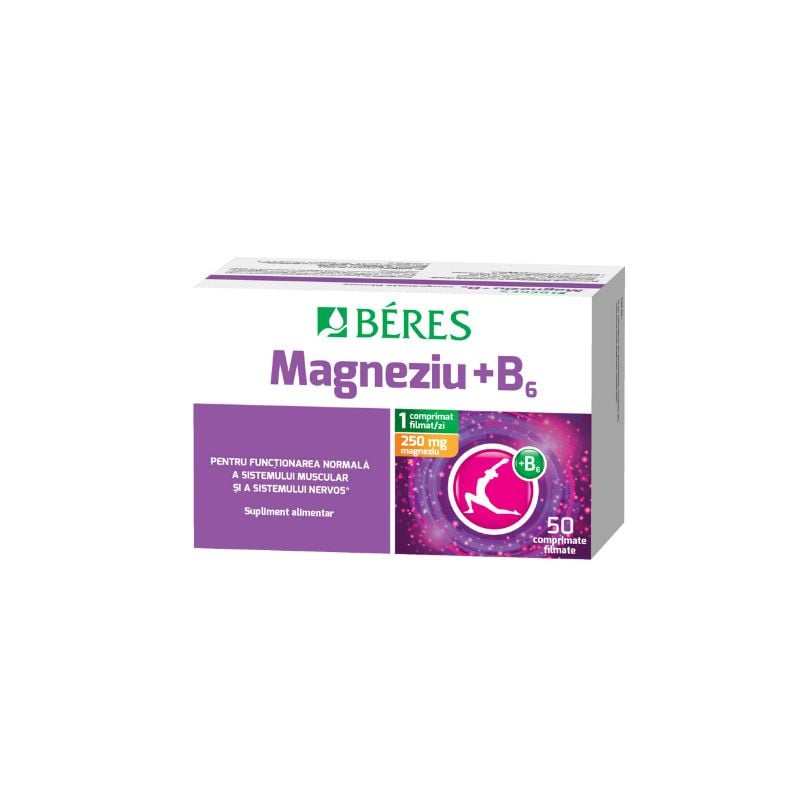 Beres Magnesium + B6, 50 tablete B6 imagine noua