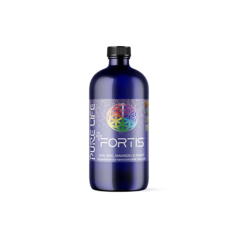 Aur, Zinc, Magneziu si Argint Coloidal Fortis, 480ml, Pure Life
