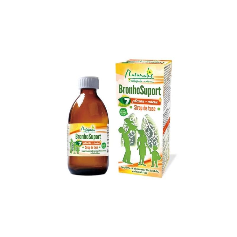 BronhoSuport 7 plante + miere, 100 ml, Naturalis 100 imagine noua