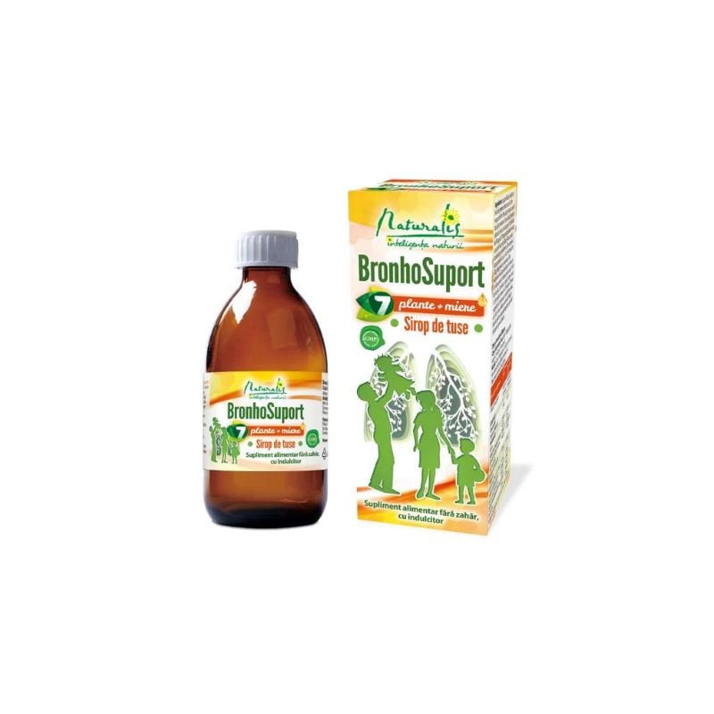 BronhoSuport 7 plante + miere, 100 ml, Naturalis 100 imagine noua