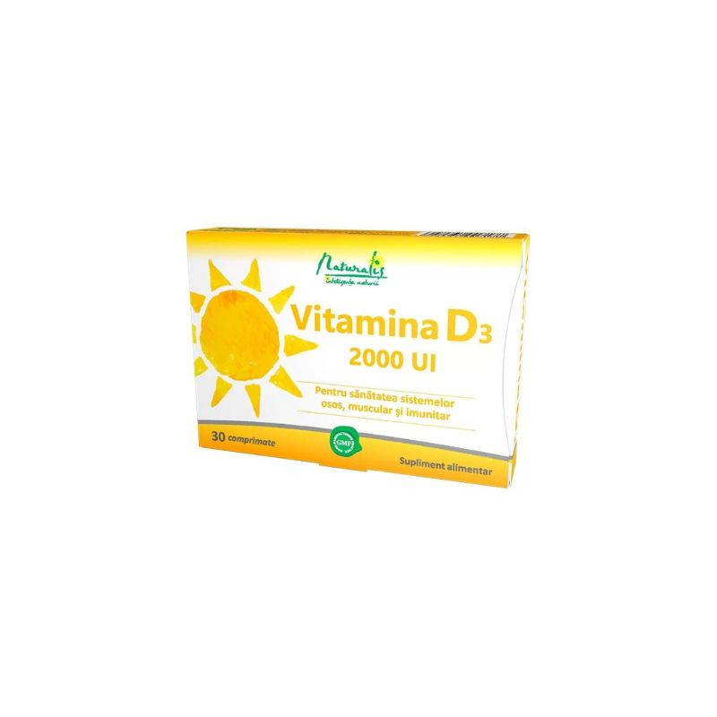 Naturalis Vitamina D3 2000 UI, 30 comprimate