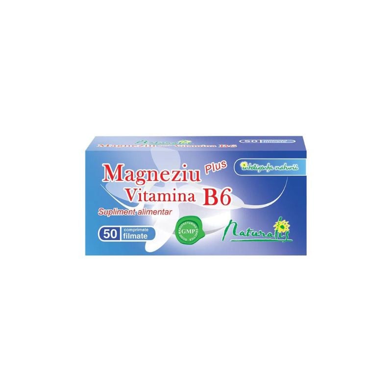 Naturalis Magneziu + Vitamina B6, 50 comprimate B6 imagine noua
