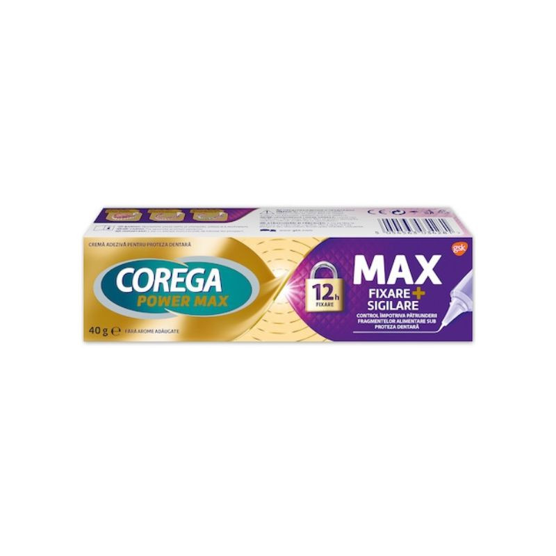 Corega Max Sigilare Crema adeziva pentru proteza dentara, 40 g adeziva imagine teramed.ro