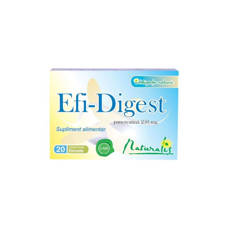 Naturalis Efi-Digest, 20 comprimate filmate, tulburari digestive Gastro