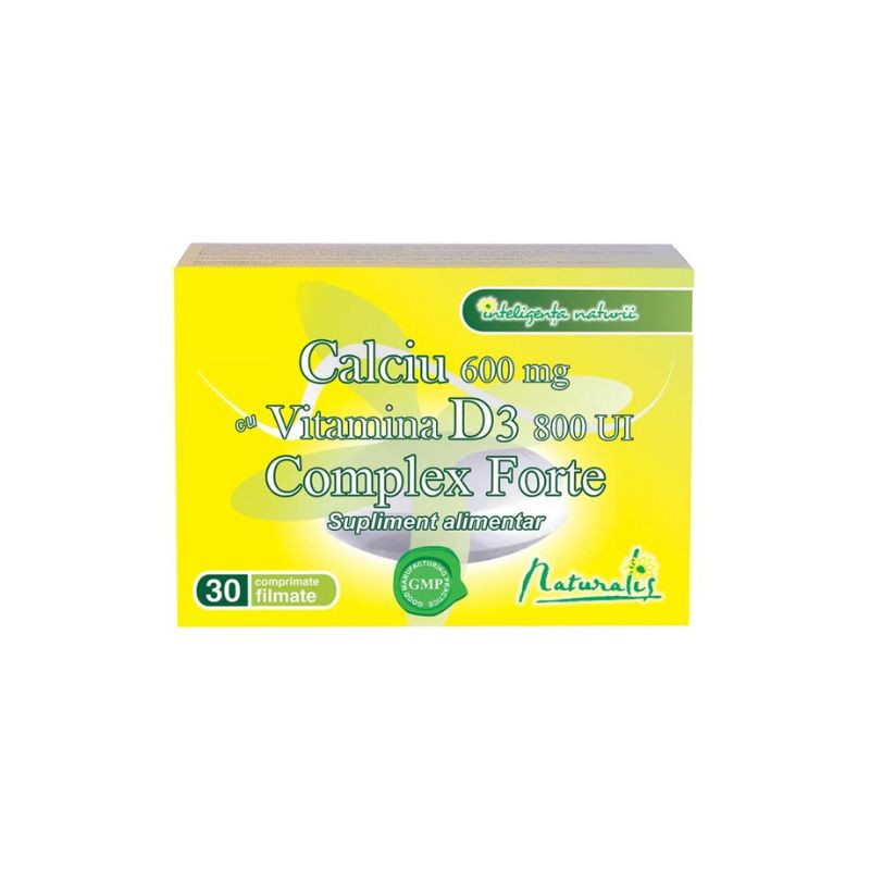 Naturalis Calciu cu Vitamina D3 Complex Forte, 30 comprimate Calciu imagine teramed.ro
