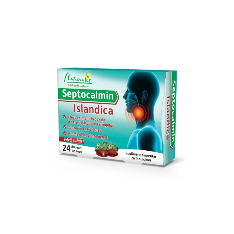 Naturalis Septocalmin Islandica, 24 pastile Islandica imagine 2022
